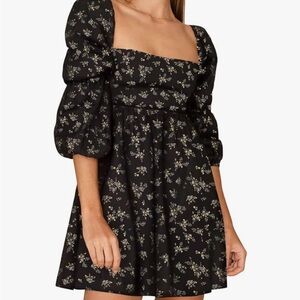 Floral black dress